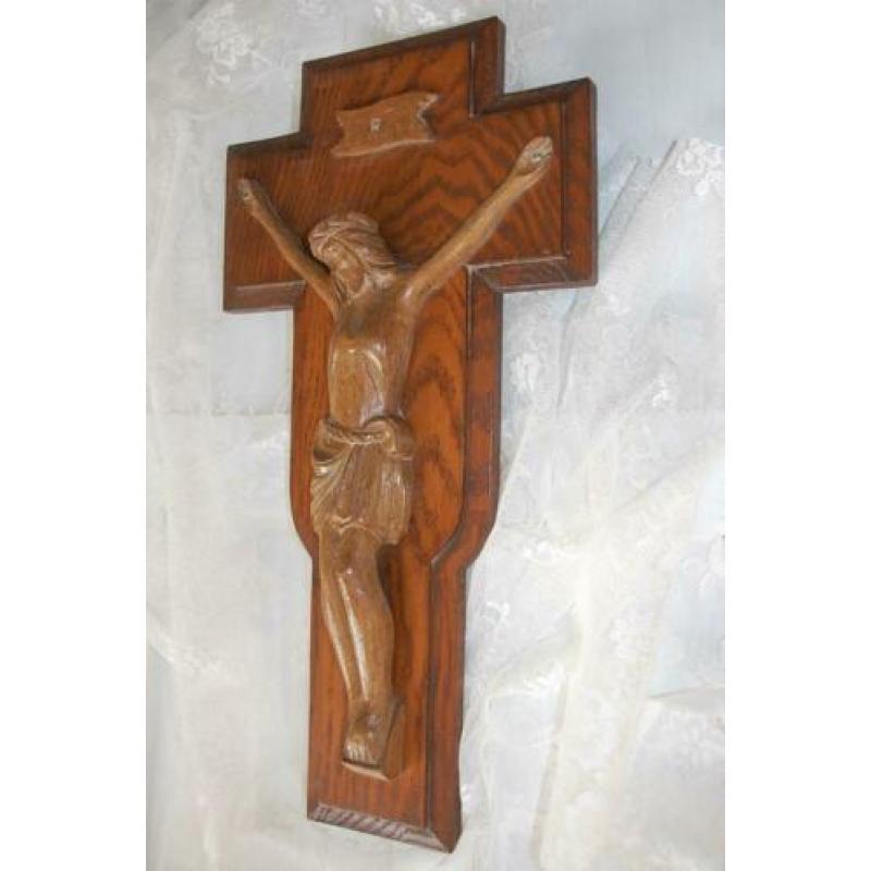 mooi houten kruisbeeld, 51 cm