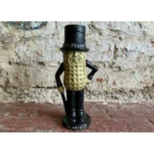 Mr. Peanut spaarpot USA reclame zwaar ijzer verzamel object
