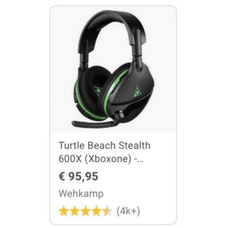Xbox game headset turtle beach 600X maat verstelbare headset