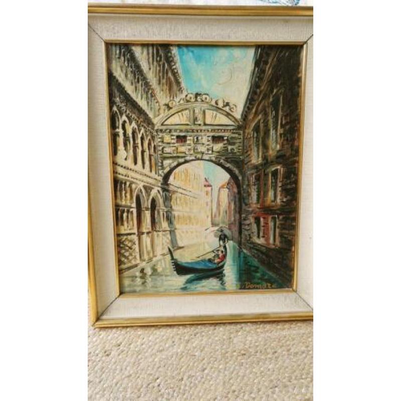 Vintage schilderij Venetie € 15,-