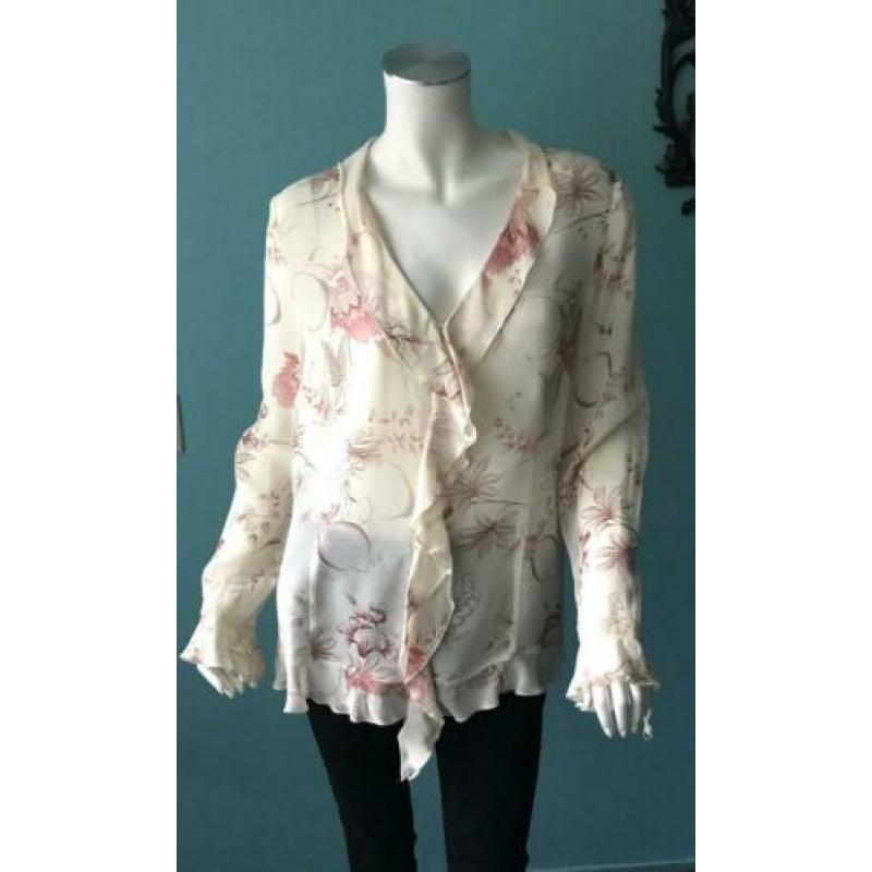 APART romantische blouse, crème en oud roze, maat 42