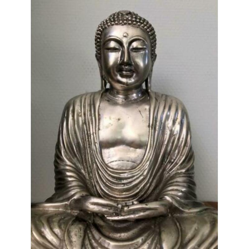 Grote brons verzilverd Kamakura amida boeddha beeld