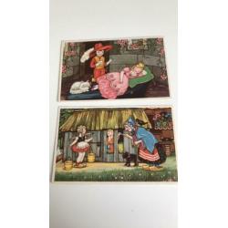 Sprookjeskaarten. 2 stuks rond 1945