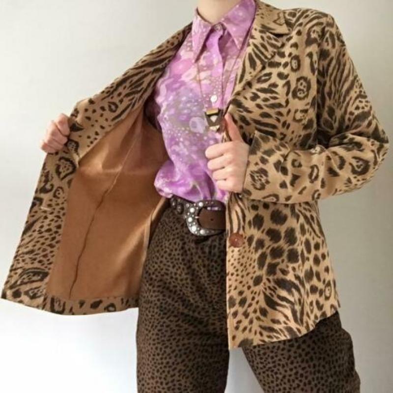 Vintage leopard blazer, S/M. ZGAN! Panterprint, 90s, animal