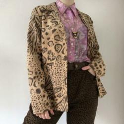 Vintage leopard blazer, S/M. ZGAN! Panterprint, 90s, animal